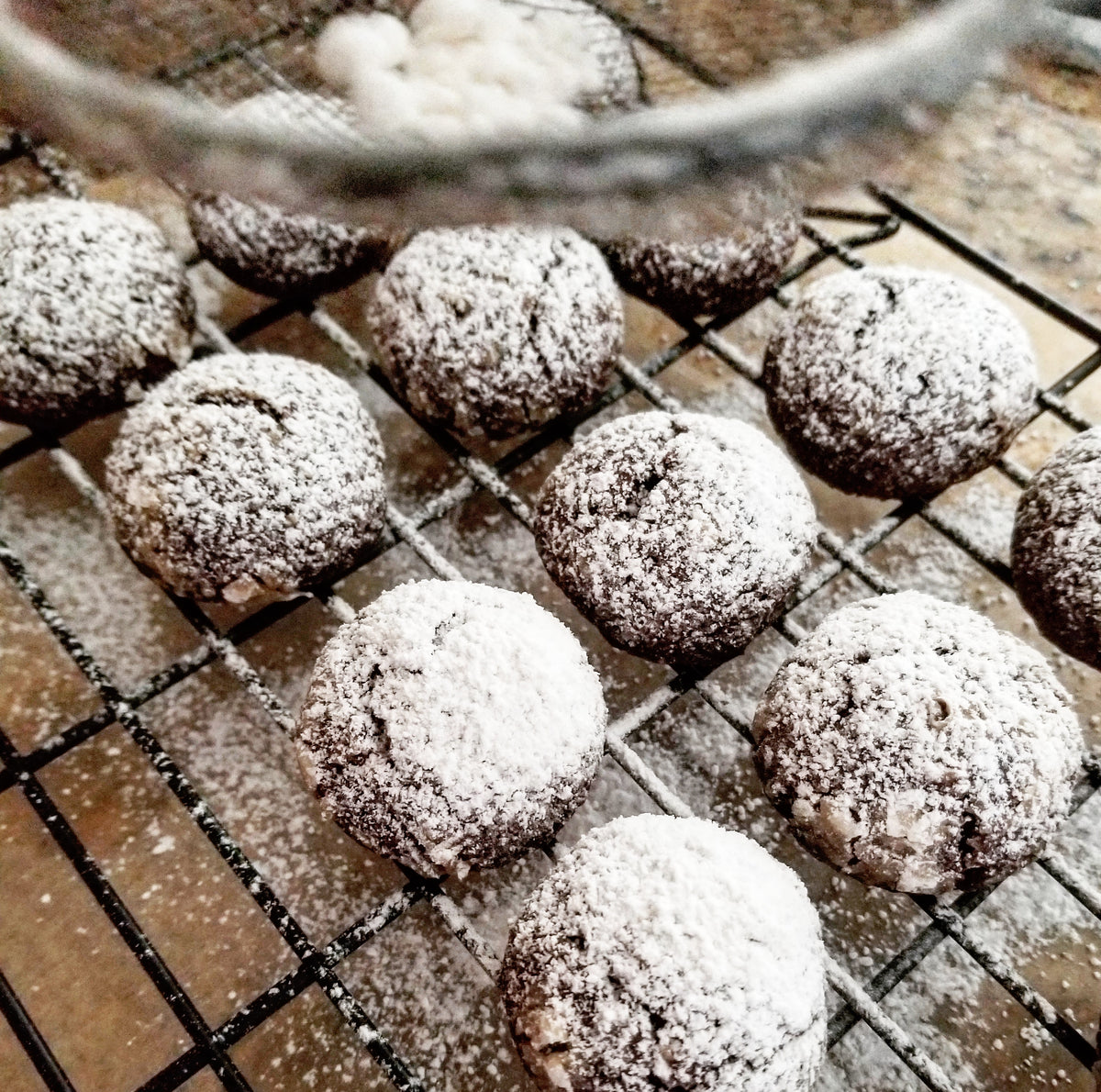 Chocolate Fudge Snowball Cookies - keto, low carb, sugar-free